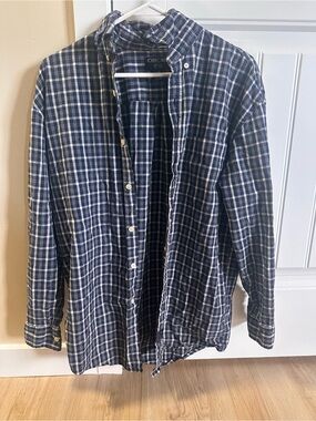 vintage Cherokee Navy Plaid Button-Up Shirt